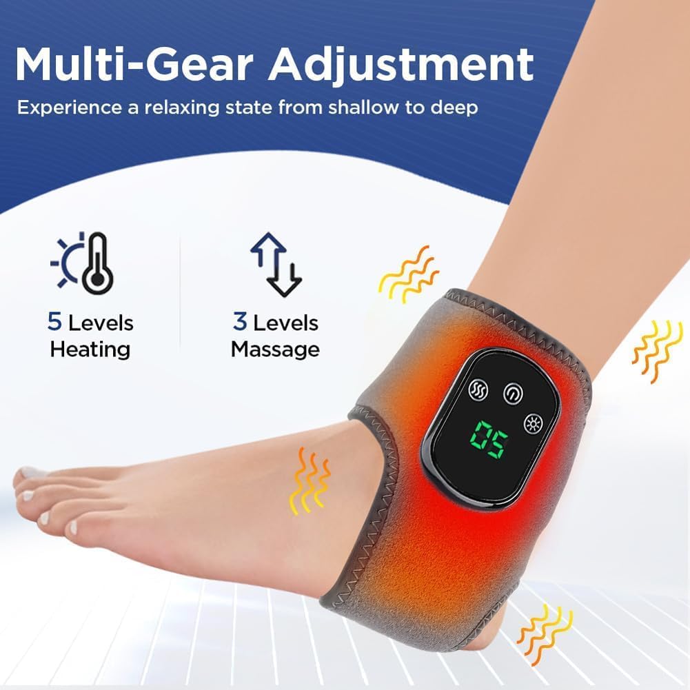 Foot Massager, Foot Triple Method Massager for Neuropathy Pain Relief - Electric Foot Massager with Heat, Compression for Plantar Fasciitis, Muscle Recovery (A-1PCS)