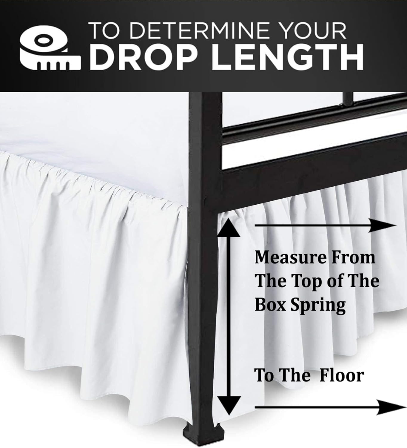 Ruffled Bed Skirt with Split Corners, White, Full 21 Inch Drop Bedskirt, Hotel Quality Brushed Microfiber Wrinkle Free Dust Ruffle Bed Skirt Full Size