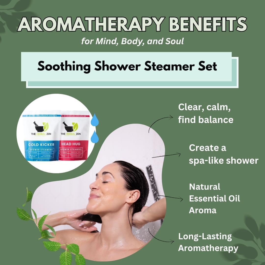 Aromatherapy Shower Steamer Gift Set - Christmas Gift - Adult Stocking Stuffer - USA Made - Shower Bomb Tablets Made with Soothing Natural Essential Oils - Relaxation Gift for Women and Men