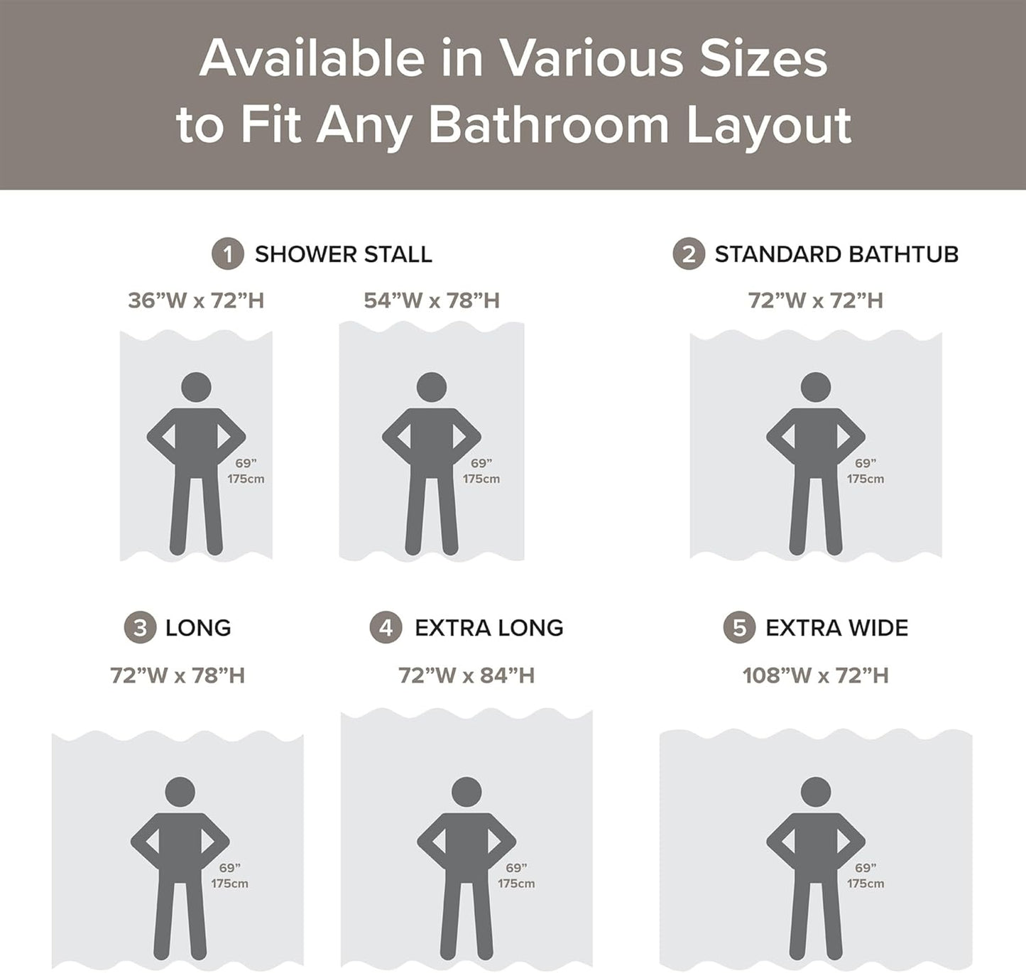 Madison Park Shower Curtain, Waffle Weave, Pieced Design Fabric Shower Curtain with 3M Scotchgard Moisture Management, Premium Spa Quality Modern Shower Curtains for Bathroom, Wide 108"x72" Taupe