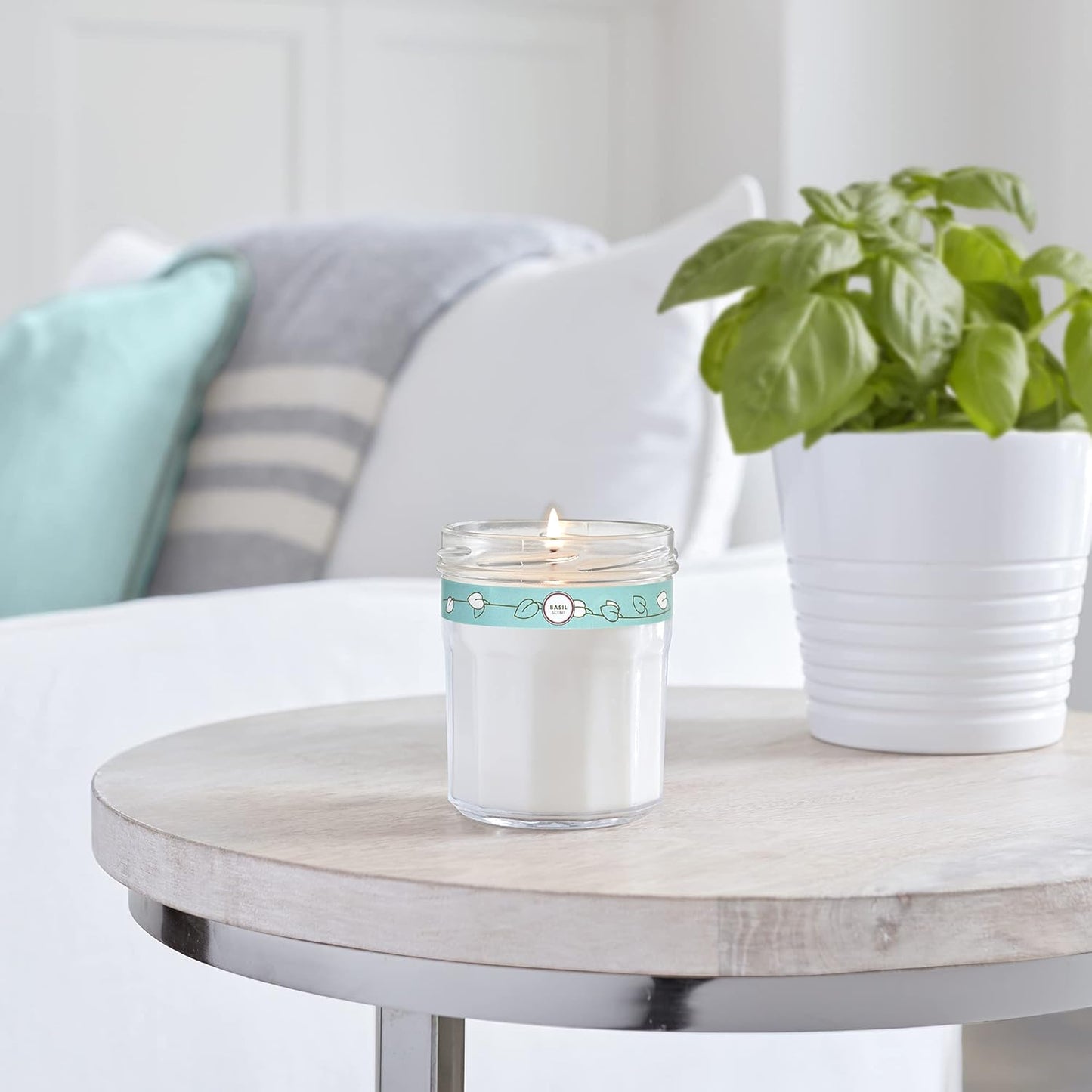MRS. MEYER'S CLEAN DAY Scented Soy Candle, Large Glass, Basil, 7.2 oz, (Pack of 2)