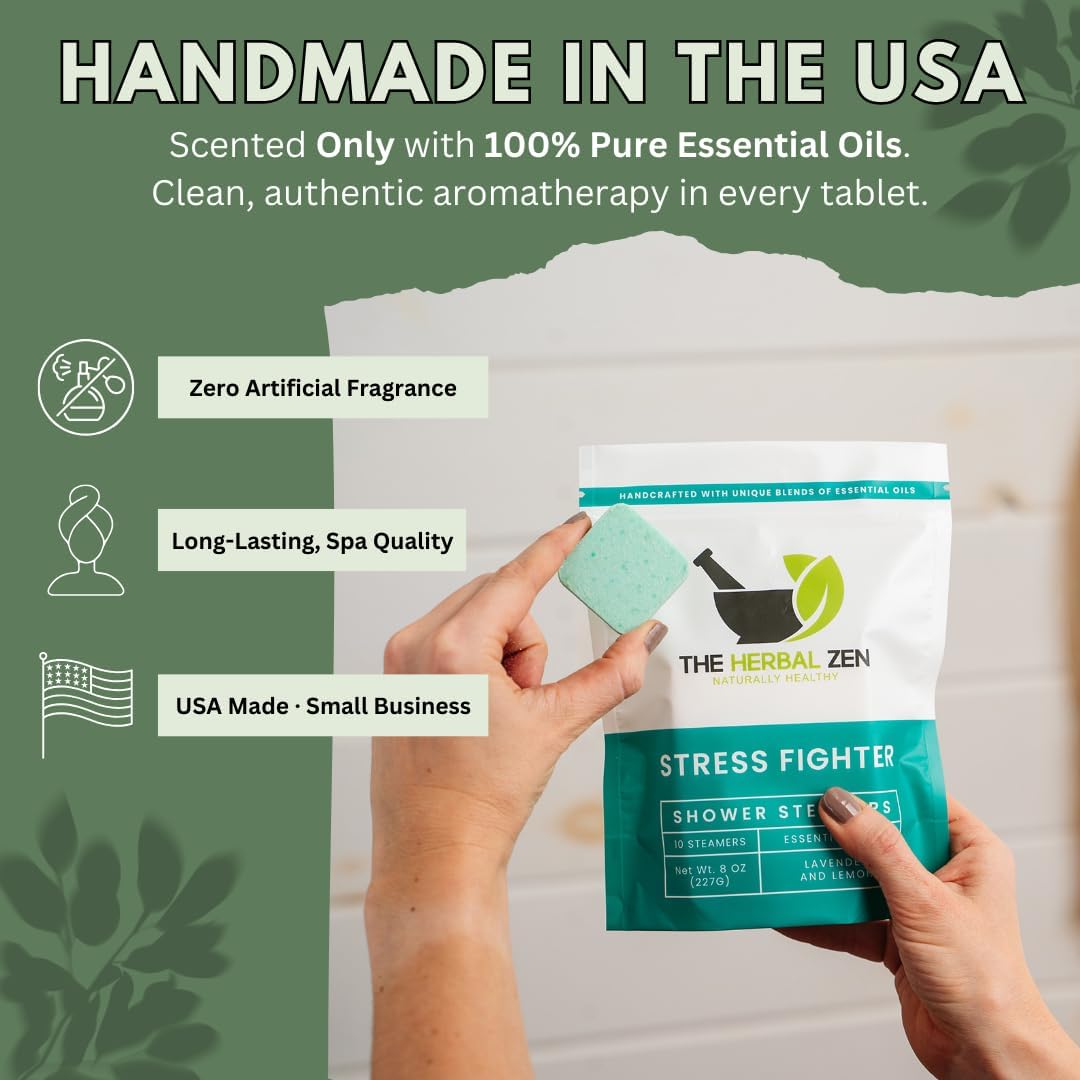 Aromatherapy Shower Steamer Gift Set - Christmas Gift - Adult Stocking Stuffer - USA Made - Shower Bomb Tablets Made with Soothing Natural Essential Oils - Relaxation Gift for Women and Men