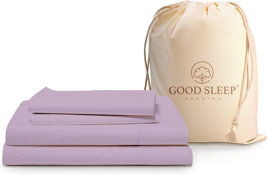 Good Sleep Bedding XL Twin Sheet Set - 100% Egyptian Cotton Sheets, Twin XL Bedding, 3Pc, 1000 TC, XL Twin Sheets, Sateen Weave, 16" Deep Pocket Twin XL College Dorm - Lavender