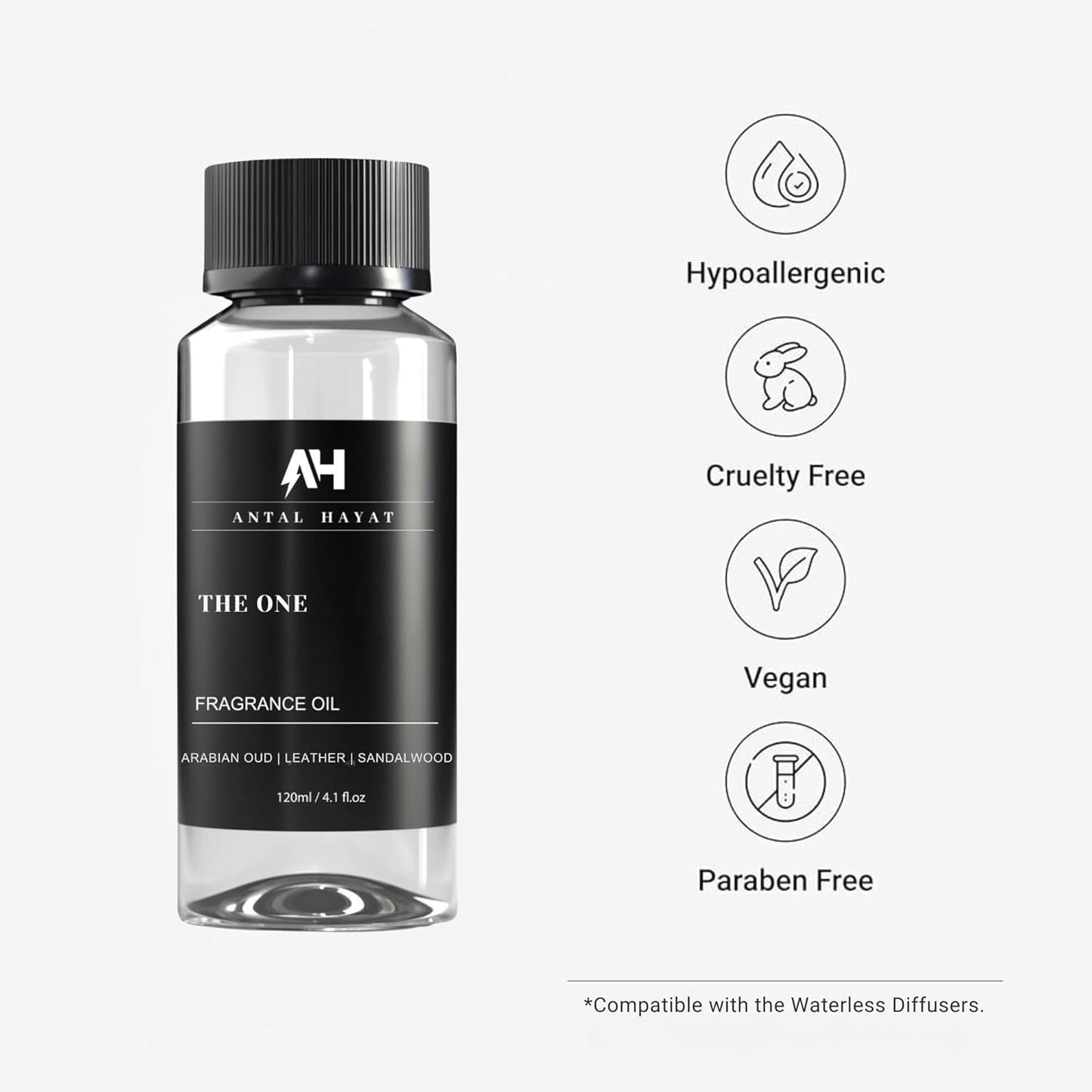 The One Hotel Scent Diffuser Oil 120ml - Aromatherapy Fragrance Inspired by 5-Star Hotels - Notes of Cardamom, Leather, Lemon, Cinnamon & Sandalwood - Inspired by Luxury Hotel The One Diffuser Scent
