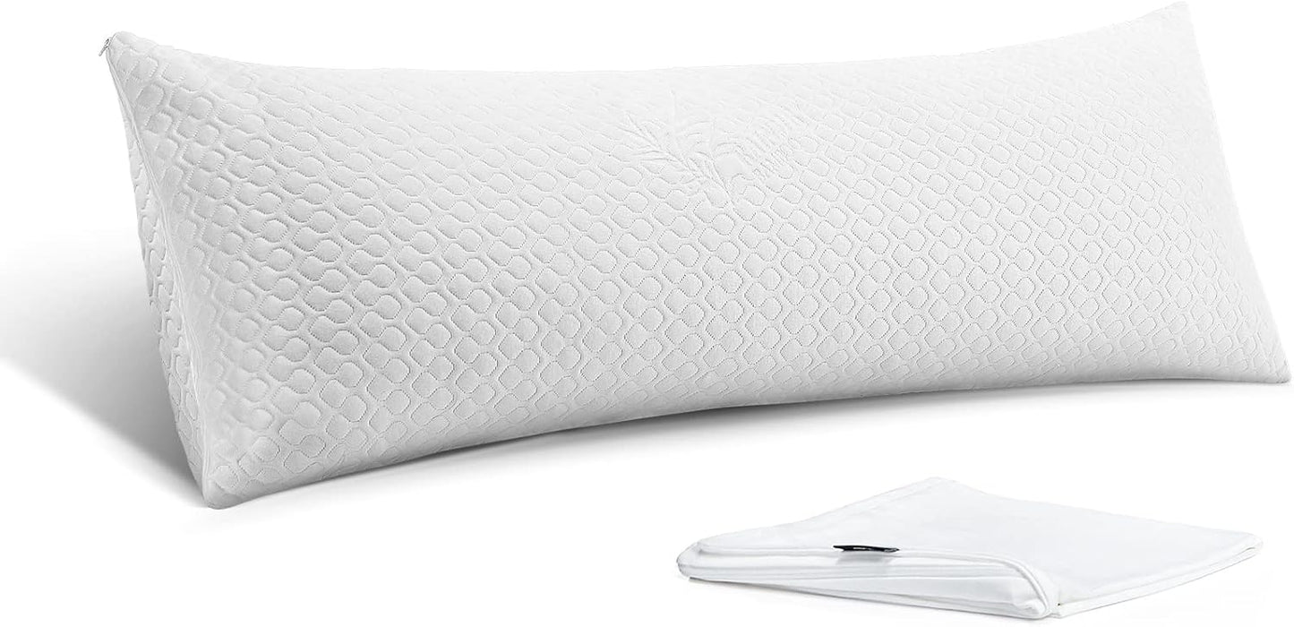Firm Body Pillow 1.5cm Cubies Memory Foam – Pain Relief & Sleeping & Supportive – with Cooling Cover Hug Pillows 20 x 54 inches