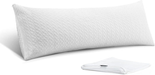 Firm Body Pillow 1.5cm Cubies Memory Foam – Pain Relief & Sleeping & Supportive – with Cooling Cover Hug Pillows 20 x 54 inches