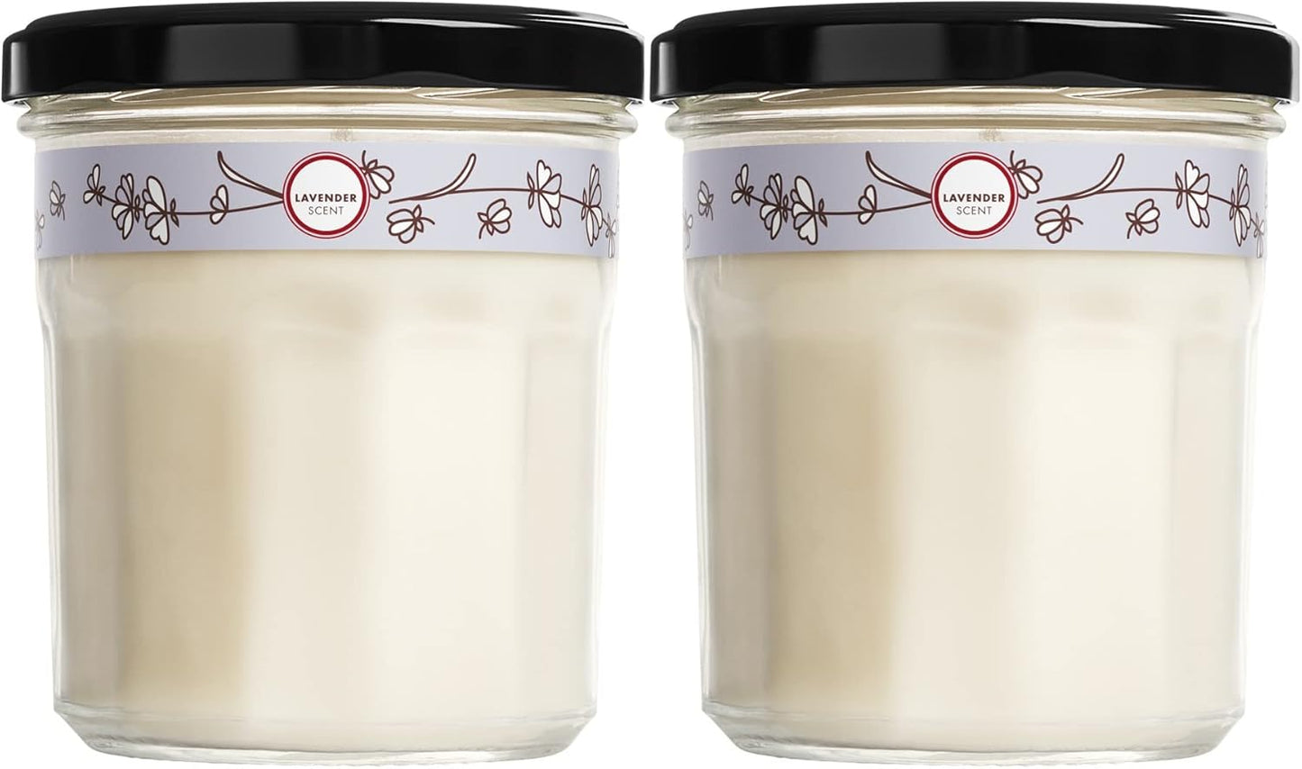 MRS. MEYER'S CLEAN DAY Lavender Soy Candle, Garden-Inspired Aromatherapy Homekeeping, 35 Hour Burn Time, Made with Essential Oils, 7.2 oz Large Glass Jar Candles (Pack of 2)