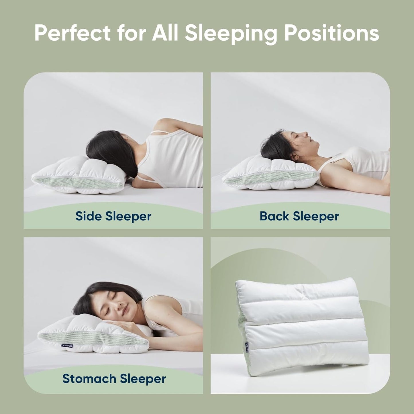 Vesta Silk-Layered Ultra-Thin Pillow, 100% Silk Layer, Slim and Flat Design for Back or Stomach Sleepers, Ultra-Thin Profile (2.5" Height) & Soft - LimeZen