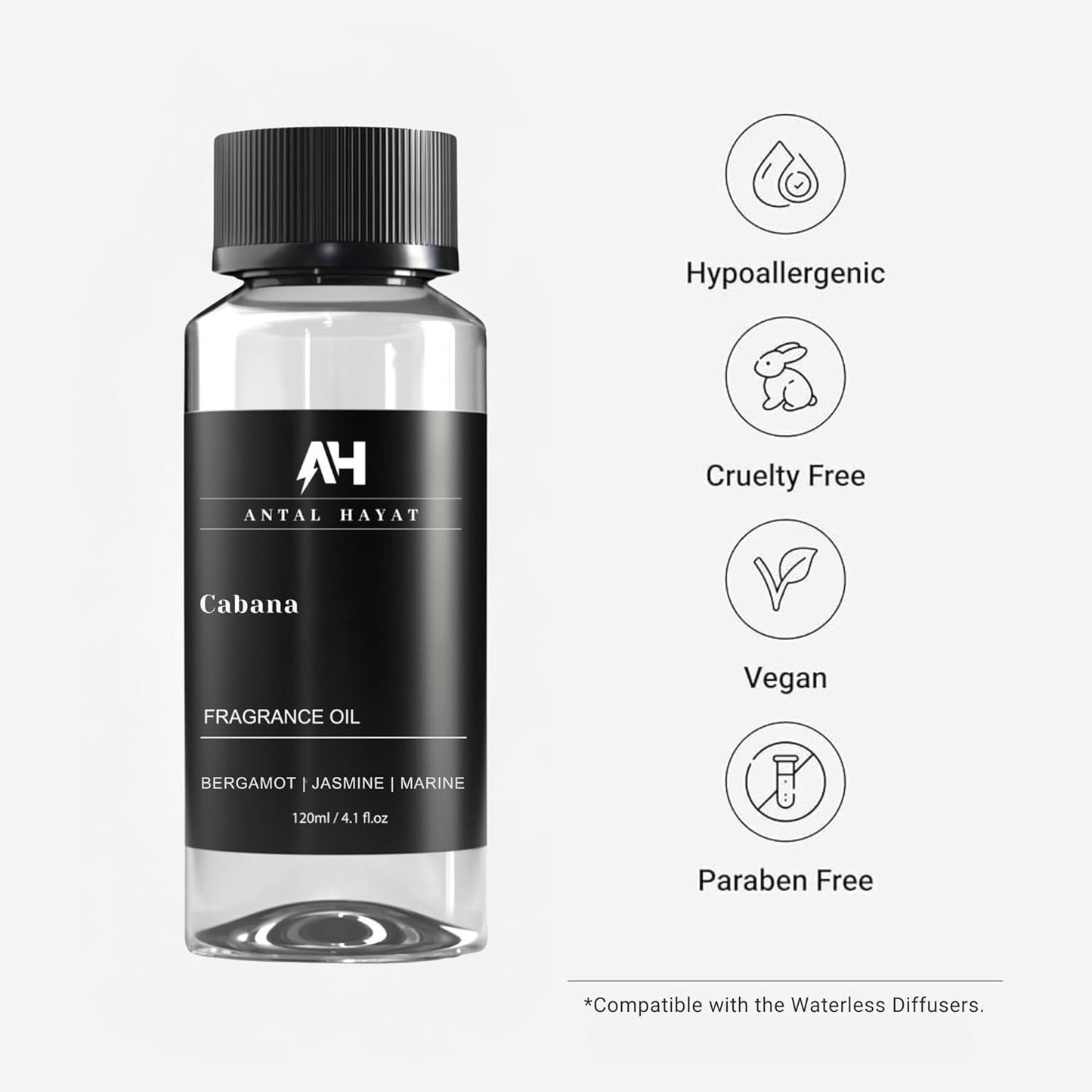 Hotel Scents Diffuser Oil Cabana - Aromatherapy Fragrance Inspired by Ritz Carlton Diffuser Scent - Luxurious Aromatherapy Oil with Bergamot, Jasmine, Marine - Luxury Home Scents Refill - 120mL
