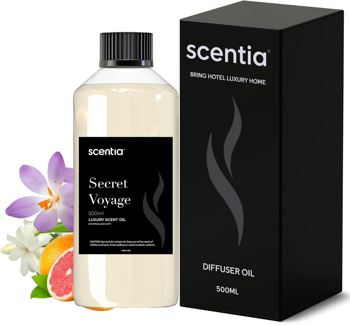 Scentia Hotel Diffuser Oil Inspired by The Baccarat Hotel Scent - 500 mL 16.9 fl oz - Fragrance Oil Blend for HVAC, Ultrasonic & Cold Diffusers - Secret Voyage - Thanksgiving & Holiday Gift