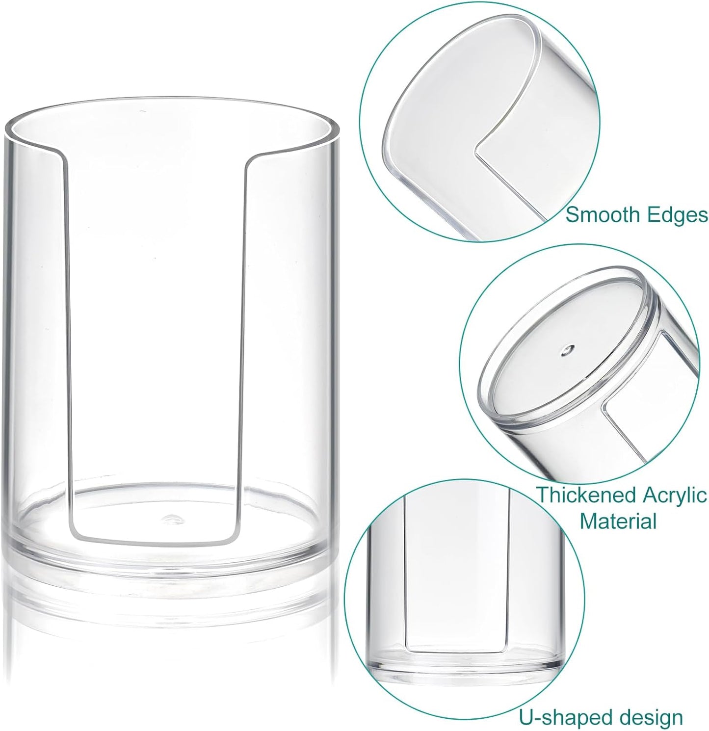 Bathroom Cup Dispenser, Small Paper Cups Holder Fit 3oz Disposable Mouthwash Cup, Clear Plastic Cup Dispenser for Bathroom Vanity Countertop (4 Pack)