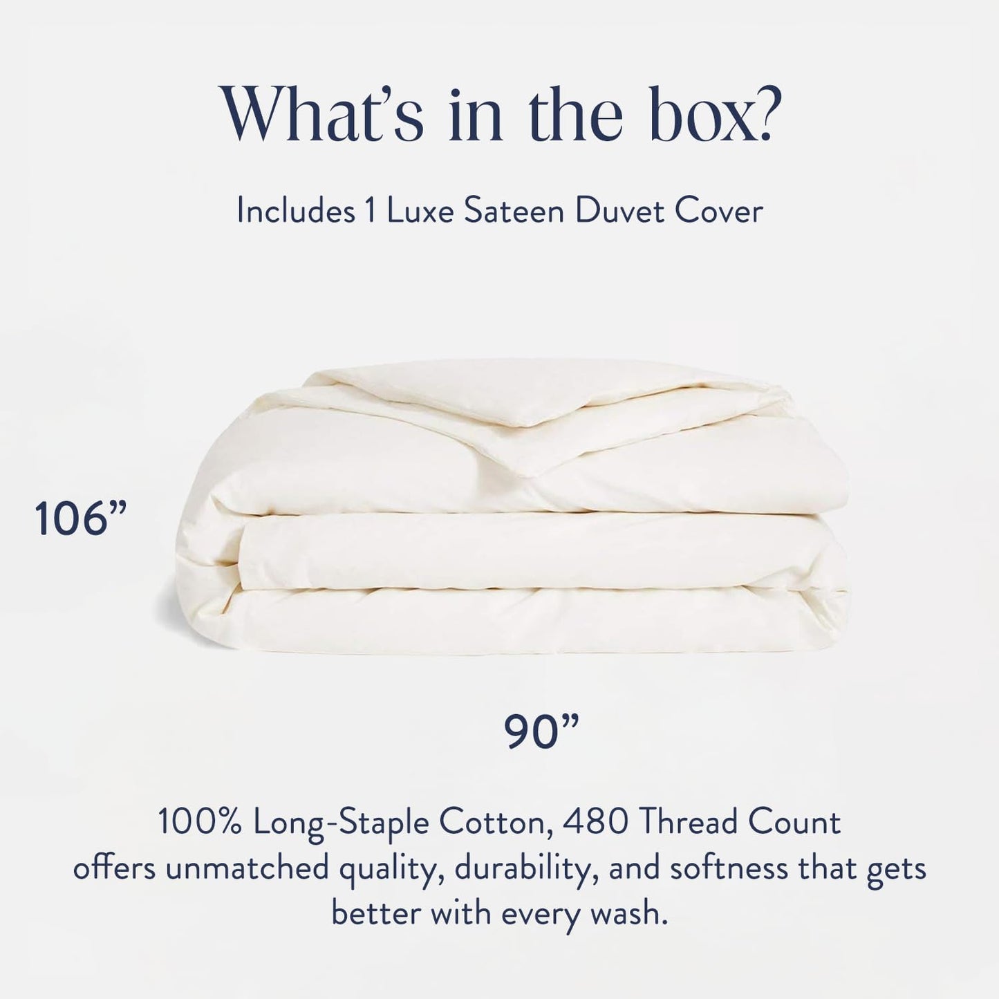 Brooklinen Luxury Sateen Duvet Cover - 100% Cotton, King/California King Size in Cream with Extra-Long Corner Ties and Button Closure - Best King/Cali King Duvet Covers