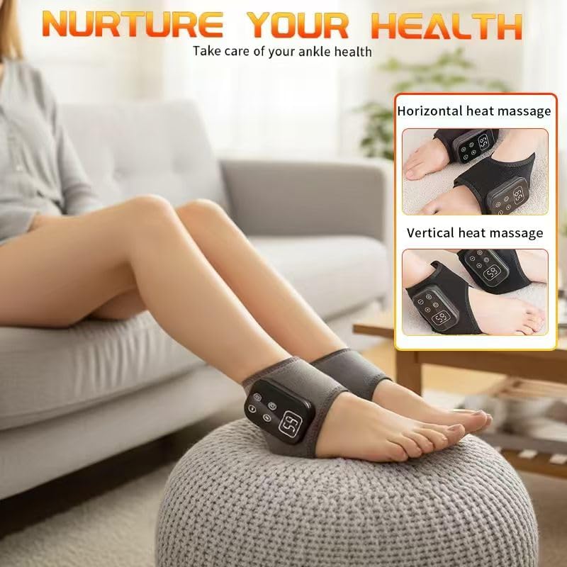 Triple Method Foot & Ankle Massager – Wireless Portable Massage Wrap with 3 Vibration Modes, 5 Intensity Levels, Foot Revive Massager for Relaxation, Circulation & Pain Relief (2 Pack)