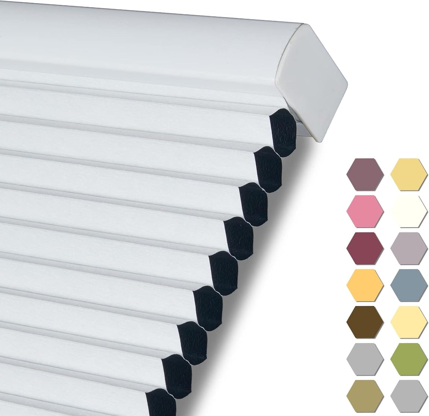 Persilux 100% Blackout Cordless Cellular Shades & Blinds Honeycomb Blinds Bottom up Thermal Insulated Window Shades for Home, Windows and Kitchen, White, 23" W x 54" H