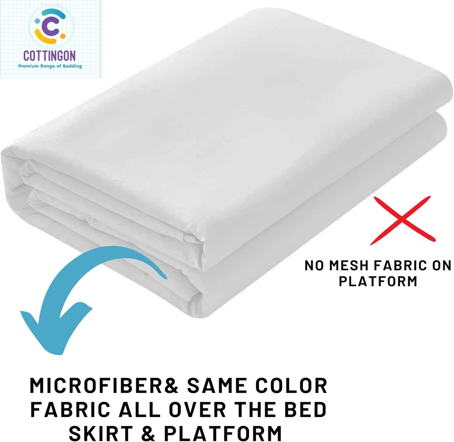 Ruffled Bed Skirt with Split Corners-Dust Ruffle - 16" Drop 100% Microfiber Soft,Sheen & Luxurious Look - Bed Skirts (White -Full)
