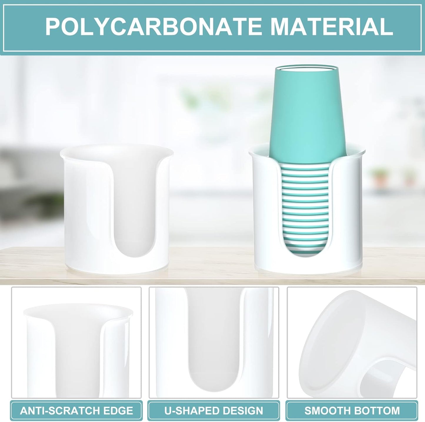 2 Pack Bathroom Cup Dispenser 3 oz Countertop - Convenient Paper Cup Holder for Mouthwash Cups - Easy to Use Cup Dispenser for Bathroom（White）