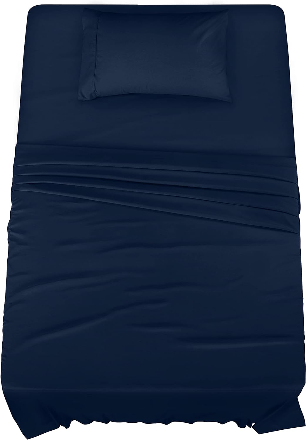 Utopia Bedding Twin Sheet Set – 3 Piece Bed Sheets for Twin Size Bed, Soft and Breathable Microfiber, Includes 1 Fitted Sheet, 1 Flat Sheet and 1 Pillowcase (Navy Blue)