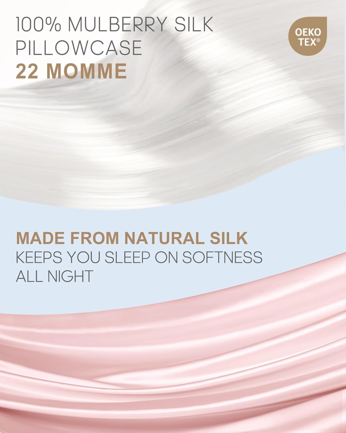 THXSILK Set of 2 Mulberry Silk Pillowcases for Hair and Skin, 22 Momme, Grade 6A+ Silk Dual-Sided, Pillow Cases with Hidden Zipper, King Size 20"x36", 2pcs, Light Pink