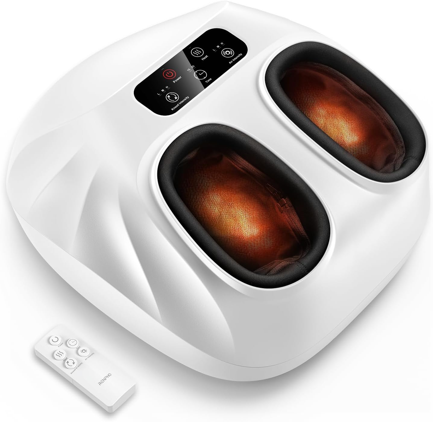 RENPHO Foot Massager Machine with Heat [2026 Upgraded], Shiatsu Foot Massager for Plantar Fasciitis, Christmas Gifts for Women, Cordless Control, Up to Size 14, WH