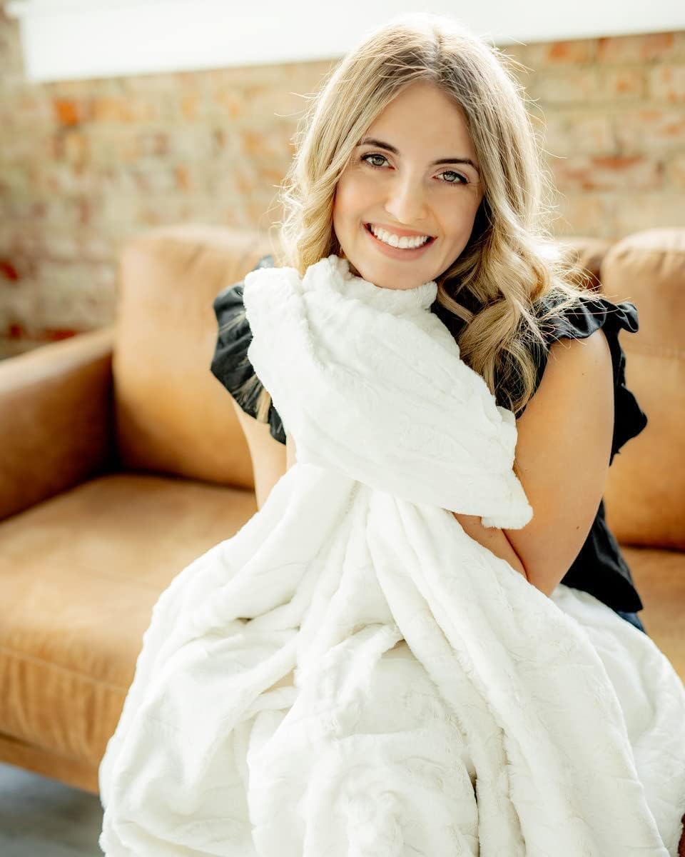 Minky Couture Premium Solid Color Blanket - Soft, Warm, Cozy, Comfortable, (Adult, Sorbet Blush)