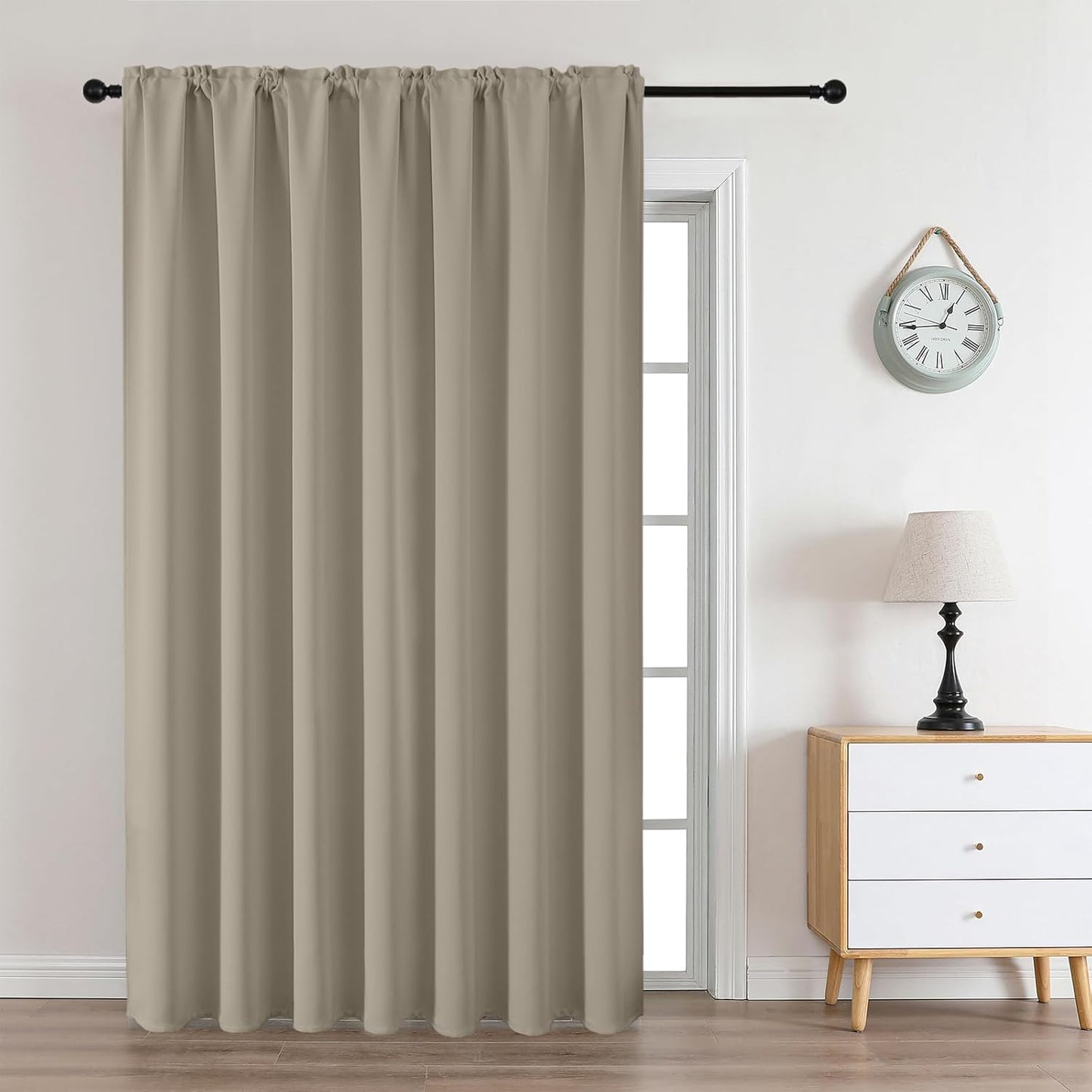 CUCRAF Light Beige Blackout Curtains Customize, Rod Pocket Room Darkening Curtain for Bedroom Living Room, Thermal Insulated Window Drapes 1 Panel (Custom Size, Color)