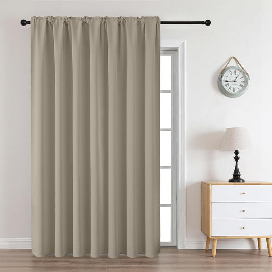 CUCRAF Light Beige Blackout Curtains Customize, Rod Pocket Room Darkening Curtain for Bedroom Living Room, Thermal Insulated Window Drapes 1 Panel (Custom Size, Color)