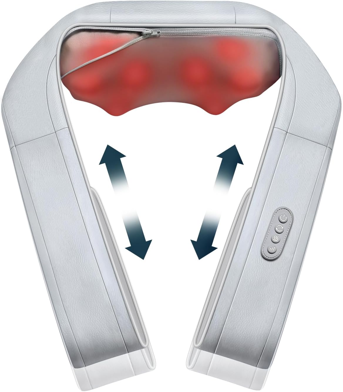 Nekteck Neck Massager for Pain Relief Deep Tissue, Shiatsu Back Massager with Soothing Heat, Electric Deep Tissue 3D Kneading Massage Tools for Shoulder Muscle, Adjustable Heat and Straps
