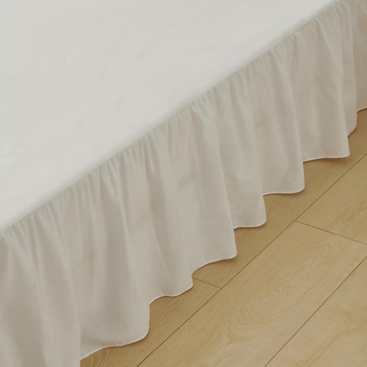 Bed Skirt Twin Size Ruffled Bed Skirt with Split Corners, Bed Skirts 16 Inch Drop, Bed Skirting with Platform, White, 16'' Twin
