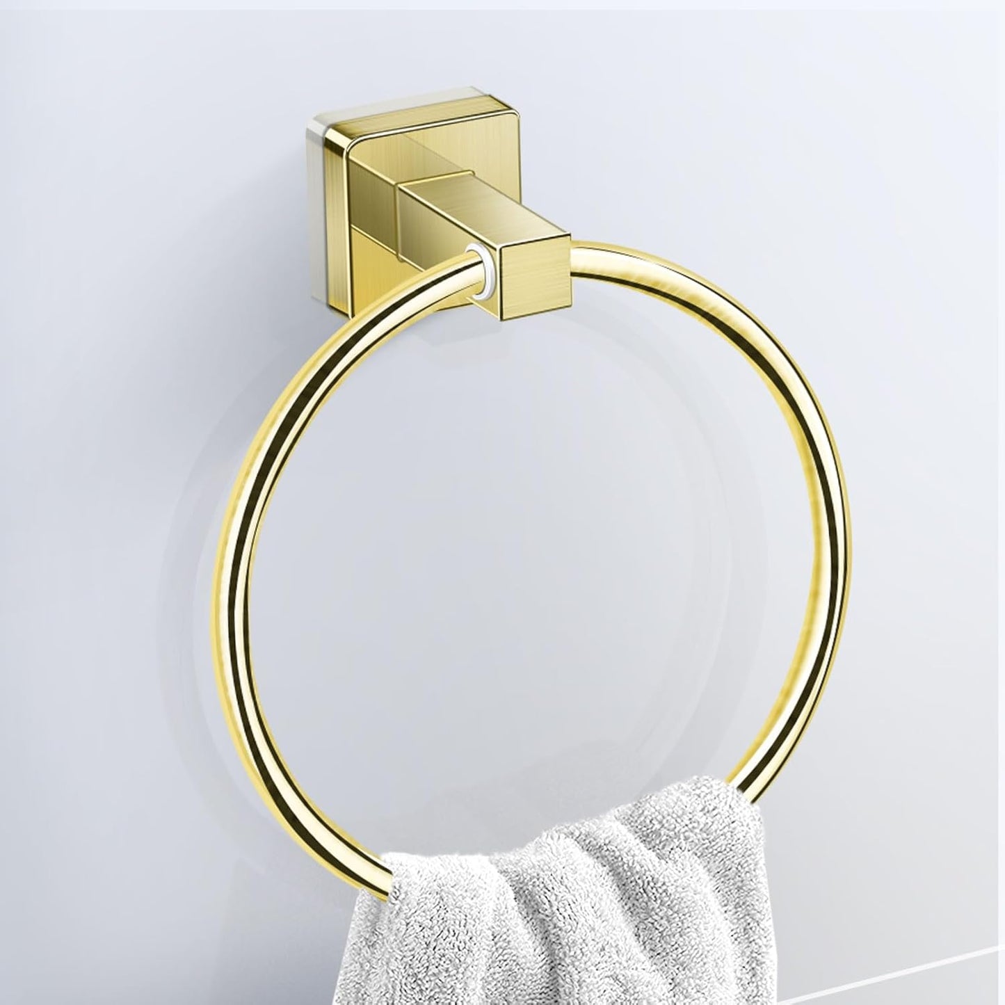 Bathroom Hardware Set 4 Pieces, Stainless Steel Gold Towel Bar Set, Includes 24In Towel Bar, Towel Ring, Robe Towel Hooks,Toilet Paper Holder, Bathroom Towel Rack Set