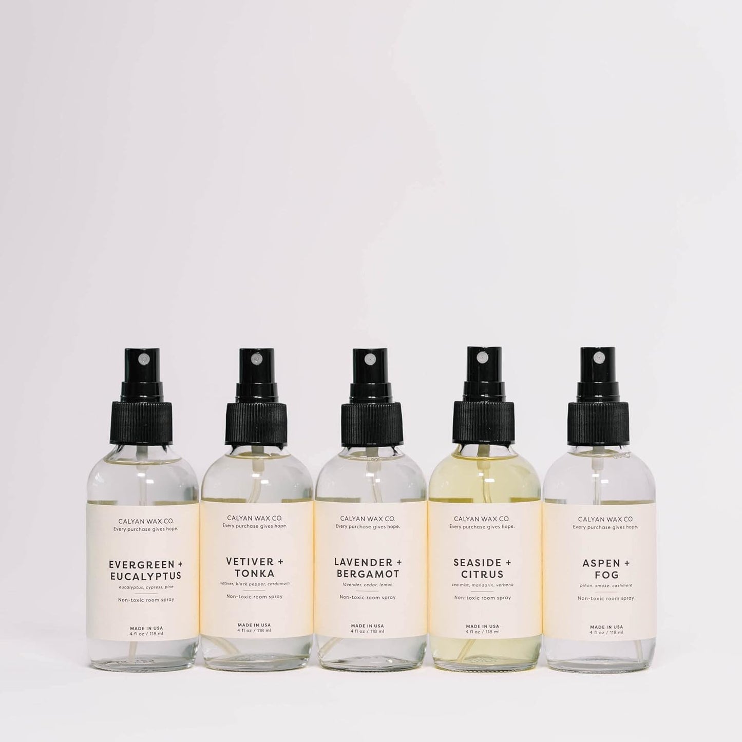 Calyan Wax Co. Vetiver & Tonka Room Spray - Non Toxic Air Freshener - Natural Room Deodorizer with Essential Oils - Air Freshener Spray for Home - 4 fl oz