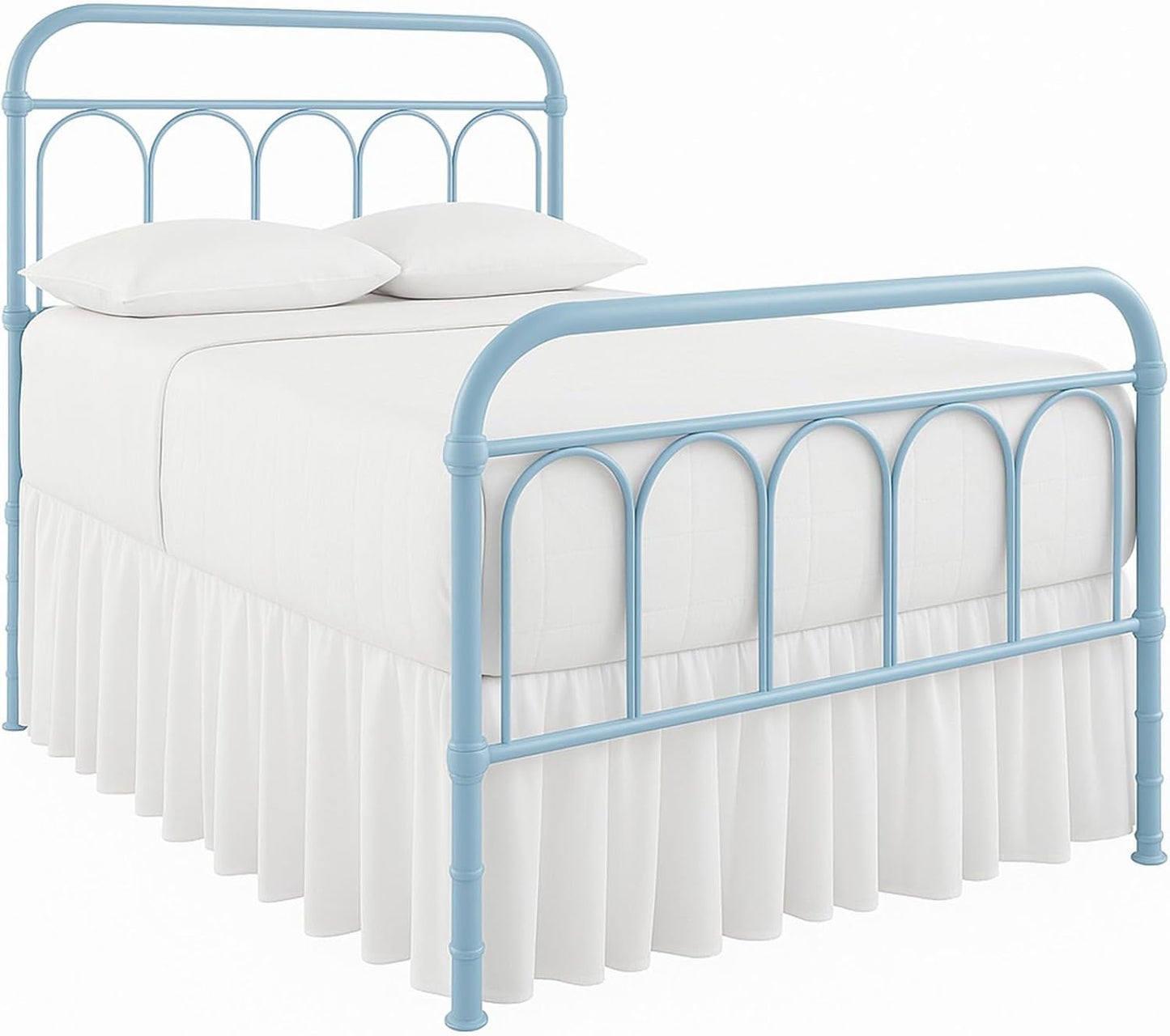 Cottingon Bed Skirt Full 18" Drop with Split Corners, 100% Microfiber Soft and Stylish, Dust Ruffle with Platform, White