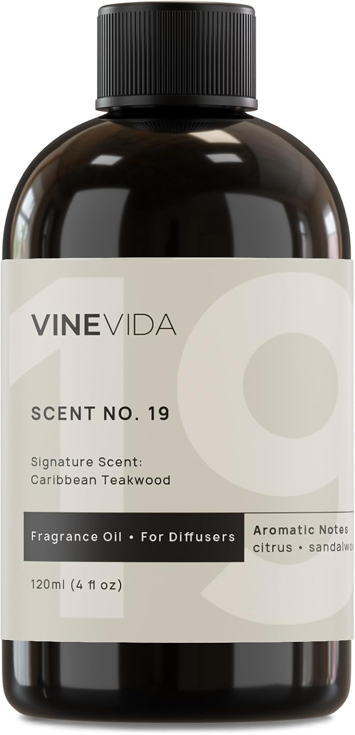 VINEVIDA [4 Fl Oz] Caribbean Teakwood Diffuser Oil - Hotel Collection Diffuser Oil, Hotel Scent Diffuser - Fragrance Oil for Cold Air Diffuser - Hotel Oil Scents - Hotel Scent Home