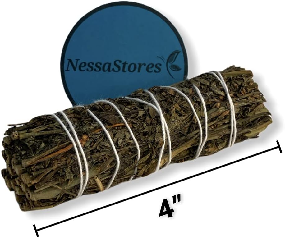 NessaStores 30 pcs Ruda Rue Smudge Sticks, 4-Inch Hand Tied, All Natural, Ethically Sourced for Home Cleansing, Clearing Negative Energy, & Attracting Positivity JC-204