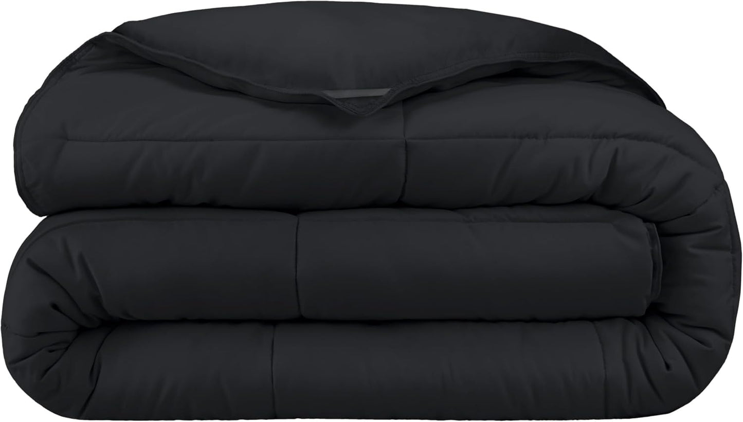 Bare Home Duvet Insert Comforter - Full Size - Goose Down Alternative - Ultra-Soft - Premium 1800 Series - All Season Warmth - Bedding Comforter (Full, Black)