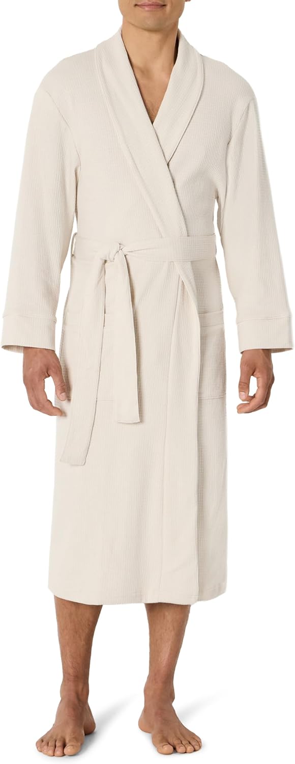 Amazon Essentials Mens Lightweight Waffle Bathrobe (Available in Big & Tall)