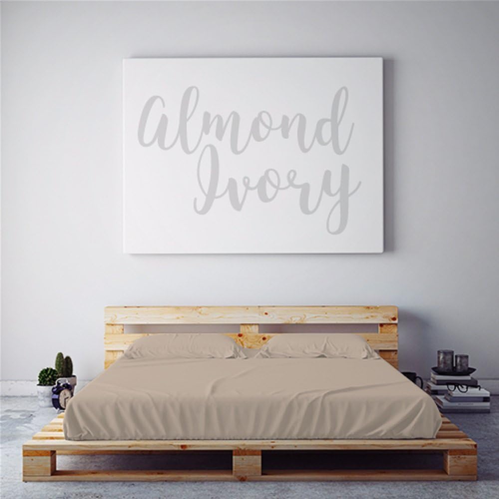 PeachSkinSheets Night Sweats: The Original 1500TC Soft Queen/Full Duvet Cover Set Almond Ivory