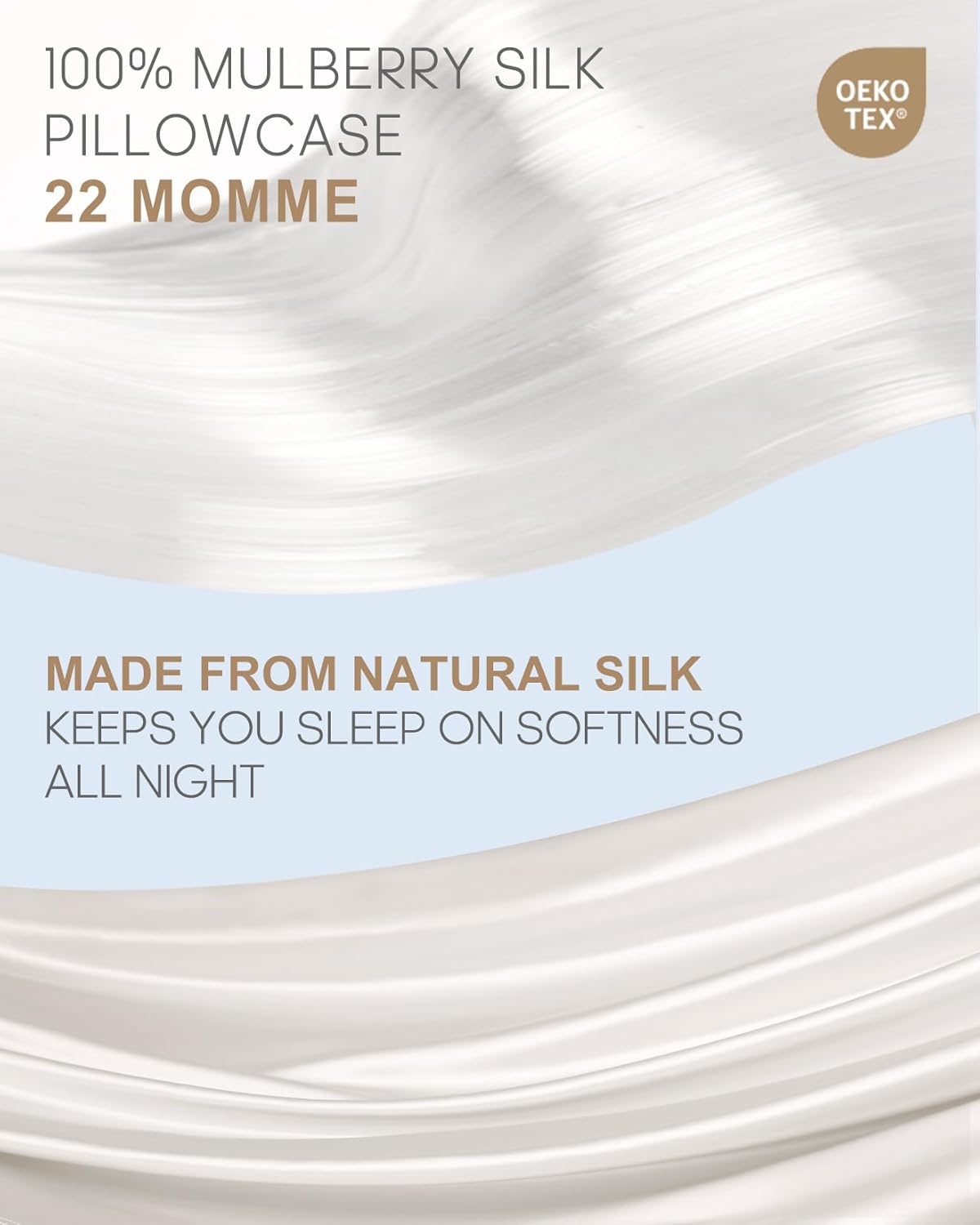 THXSILK Set of 2 100% Mulberry Silk Pillowcase for Hair and Skin, Grade 6A+ Mulberry Silk Pillow Cases 22 Momme, Hypoallergenic Pillow Case Cover with Zipper (California King 20"x40", White)