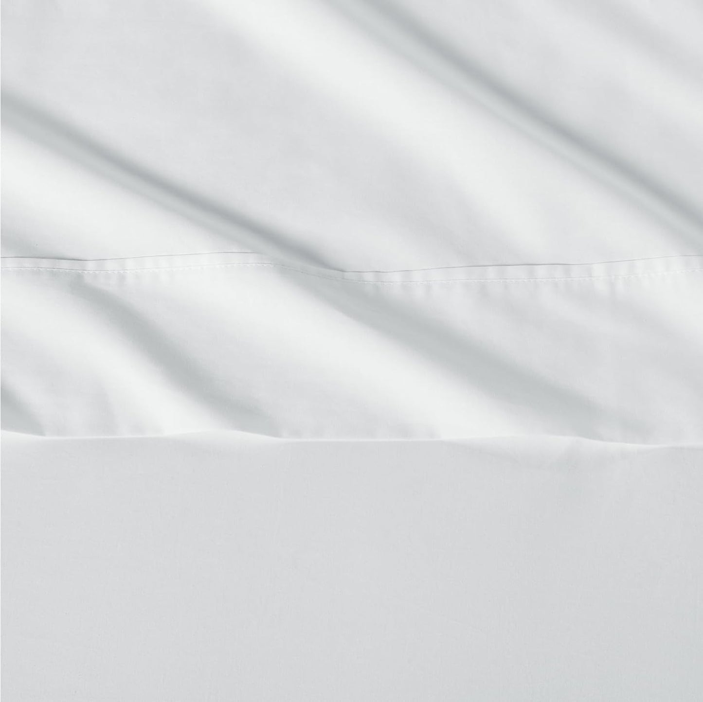Amazon Basics Soft Organic Cotton Sheet Set with 2-Pieces Pillowcase, White, Full