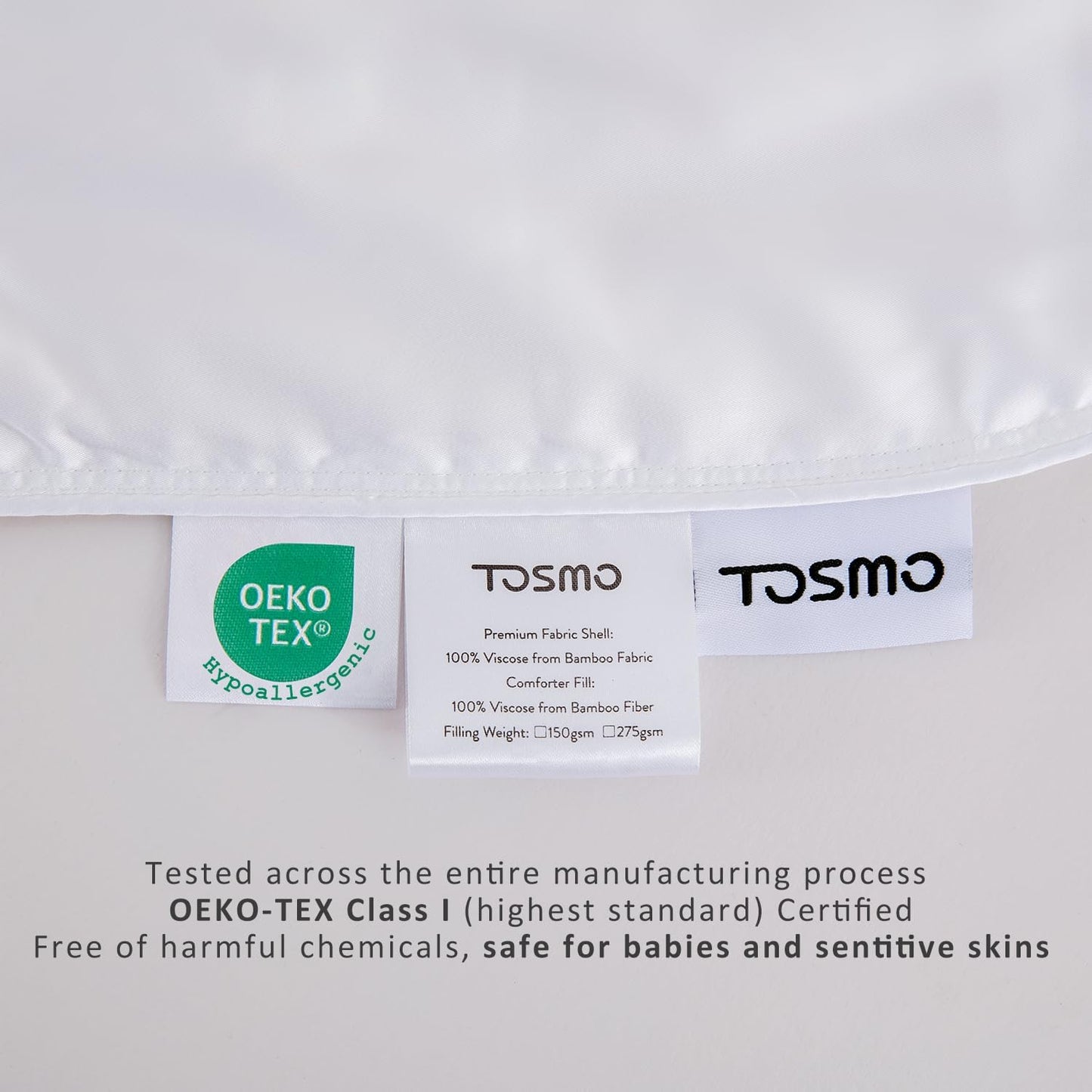 TOSMO 100% Viscose from Bamboo Comforter, Soft Breathable Cooling Silky Duvet Insert, Down Alternative Duvet Insert for Restful Sleep (Twin, All Seasons White)