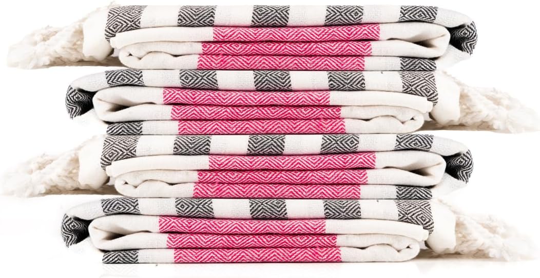 Cotton Turkish Beach Towel with Towels Oversized 36"x72" Pool Absorbent Extra Large Quick Dry Sand Travel Towel (Rosé Obsidian, 4 Pack)