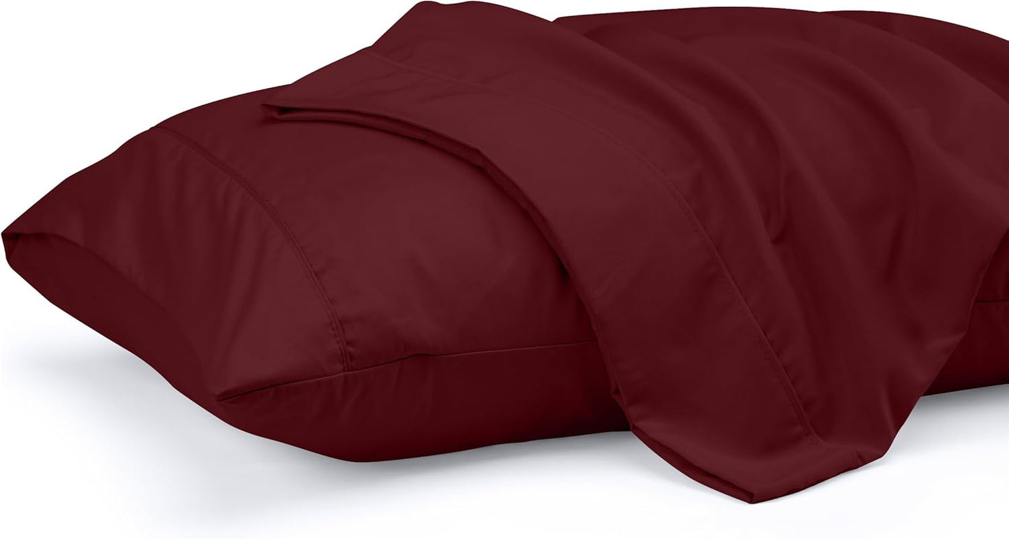 Pillow Covers by Utopia Bedding - King Size 2-Pack – Soft Brushed Microfiber – Perfect for Hospitals, Hotels, Guest Rooms – Oeko-TEX Certified, 20x40 Inches (Burgundy)