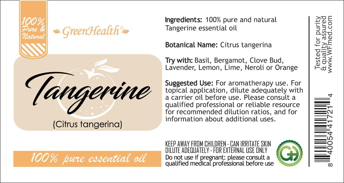Tangerine Essential Oil - 1 Gallon - Plastic Jug - 100% Pure & Uncut - GreenHealth