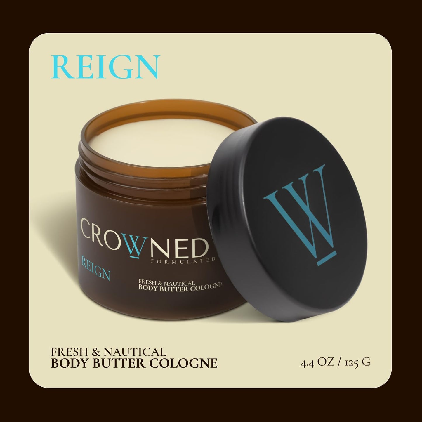 Crowned Skin Reign Body Butter Cologne and Body Oil Cologne Bundle | Moisturizing Skin Care Set with Fresh & Nautical Pink Pepper & Bergamot Scent | Natural Shea & Mango Butters | All-Day Fragrance