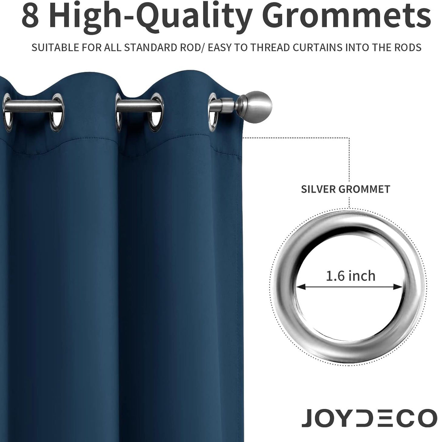 Joydeco Blackout Curtains 72 Inch Length 2 Panels Set, Thermal Insulated Long Drapes 2 Burg, Room Darkening Grommet Drapes for Living Room Bedroom Window