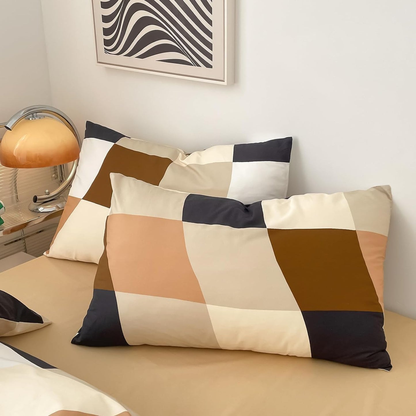 KAREVER Checkerd Comforter Set Queen Buffalo Plaid Bedding Set Men Women Modern Chic Grid Bed Blanket White Black Plaid Buffalo Queen Bedding Comforter All Season Hotel Quality
