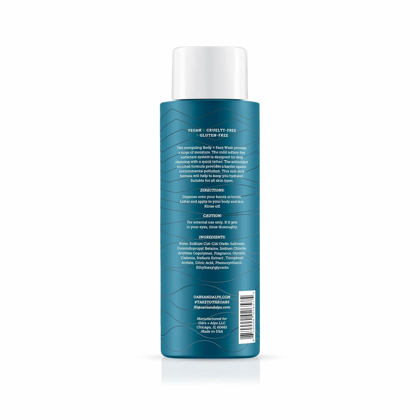 Oars + Alps Men's Moisturizing Body and Face Wash, Skin Care Infused with Vitamin E and Antioxidants, Sulfate Free, Alpine Tea Tree, 3 Pack