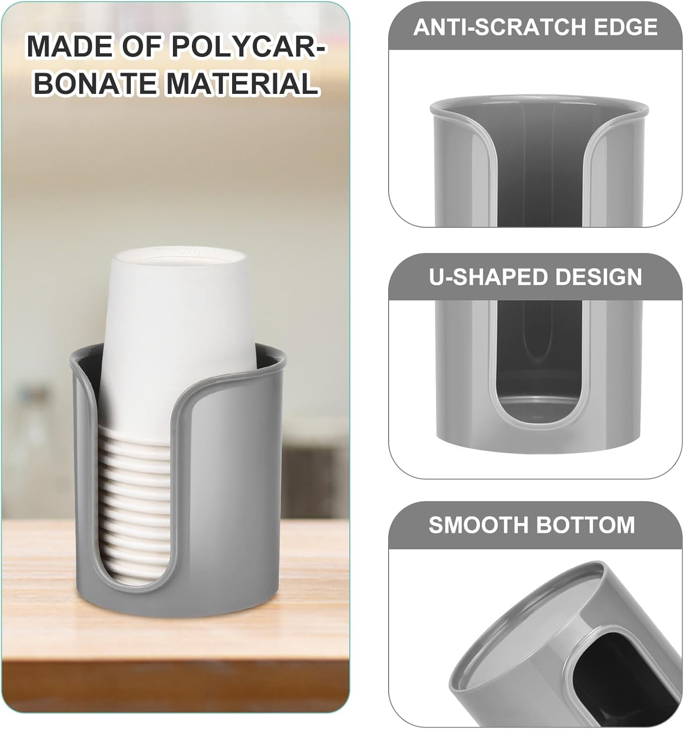 2 Pack Bathroom Cup Holder for Dixie Cups 3 oz Bathroom Cups - Bathroom Cup Dispenser 3 oz Countertop for Mouthwash Cups Small Paper Cups(Grey)