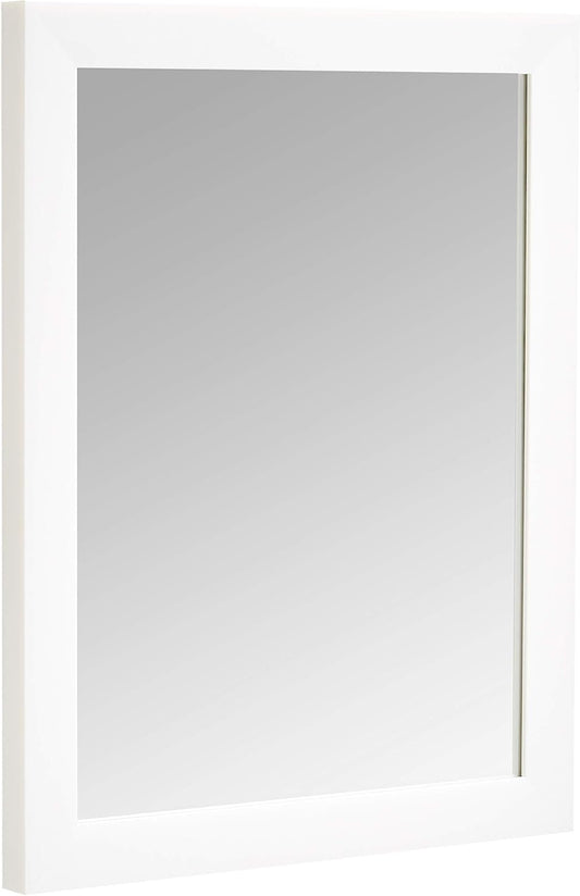 Amazon Basics Rectangular Wall Mount Mirror 16" x 20", Standard Trim, White