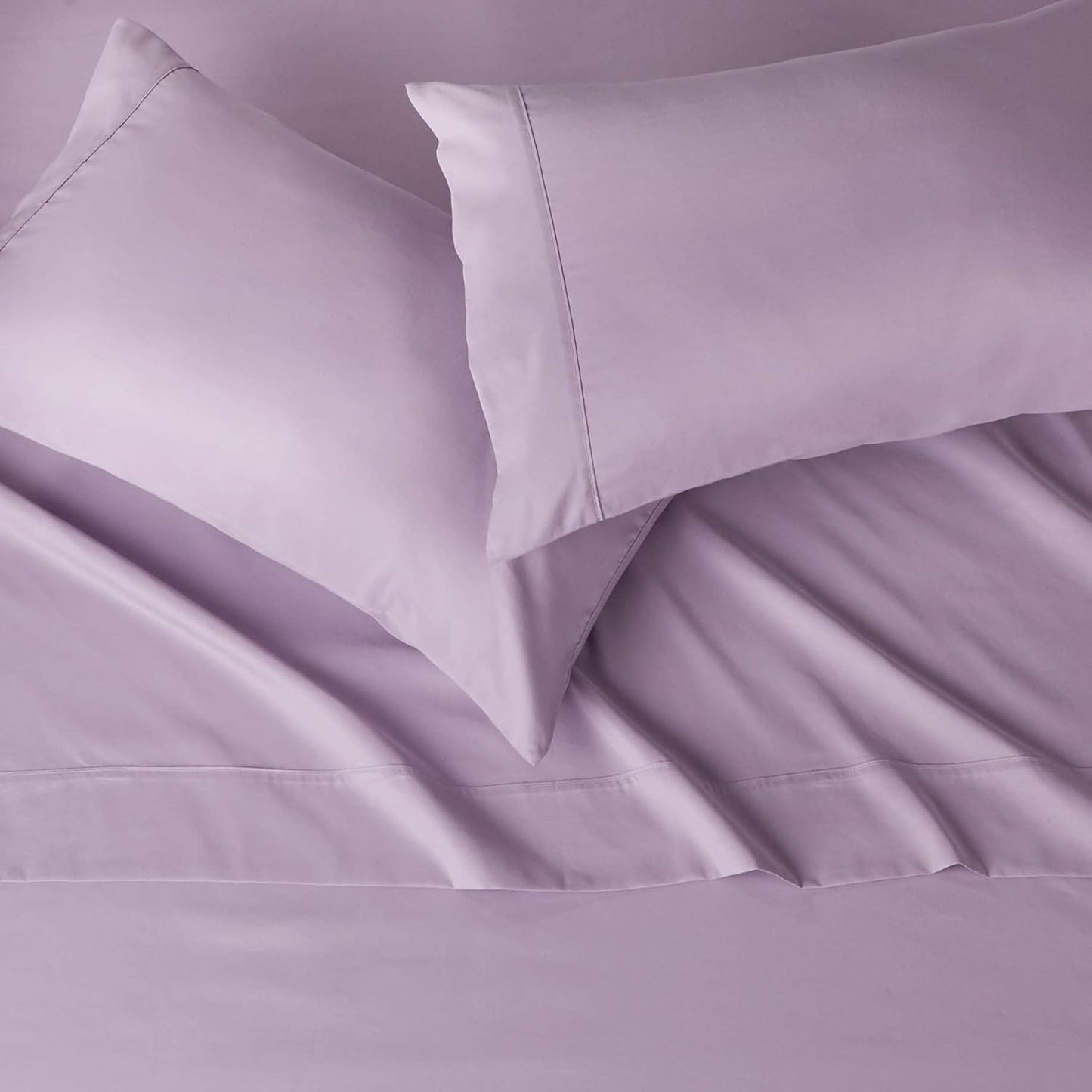 Amazon Basics Lightweight Super Soft Easy Care Wrinkle-Free Microfiber 4-Piece Bed Sheet Set with 14-Inch Deep Pockets, Full, Frosted Lavender, Solid