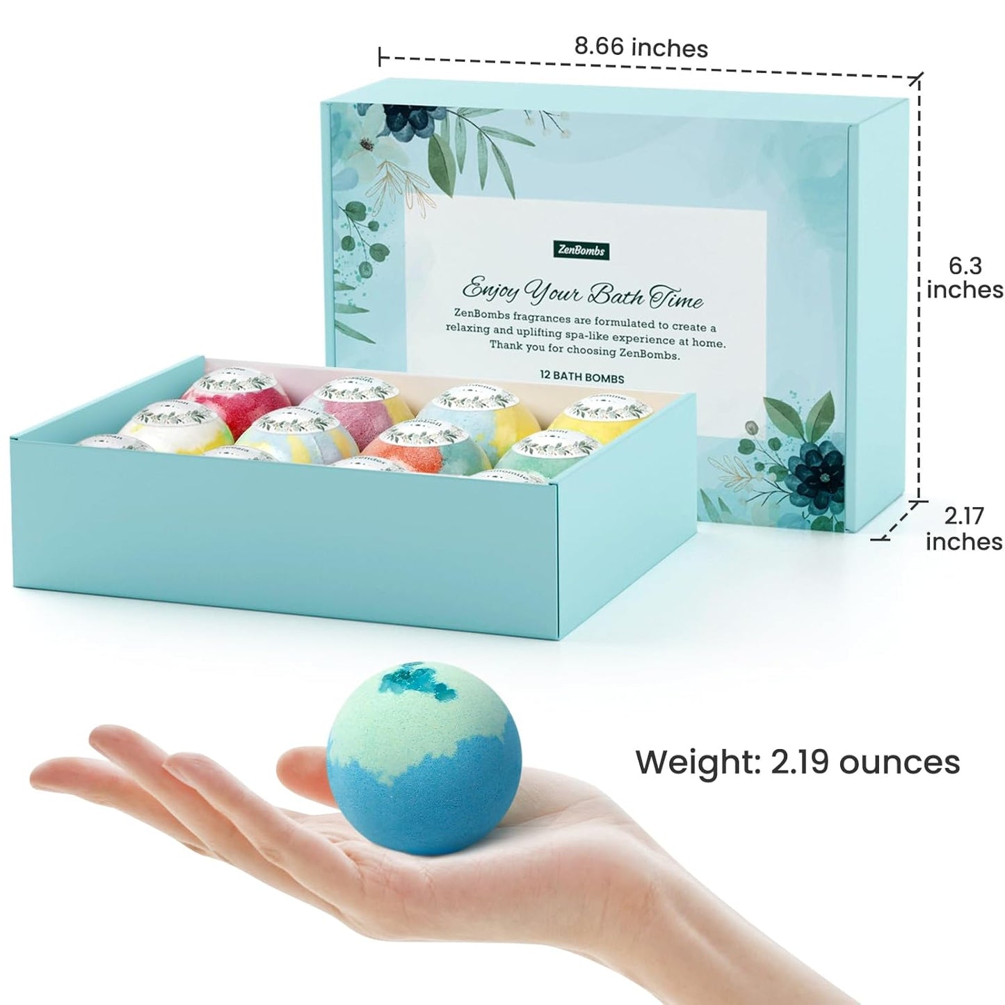 Bath Bombs for Women, 12pcs Handmade Natural Bath Bomb, Stocking Stuffers, Mothers Day Presents for Mom, Bath Bomb with Shea Butter, White Elephant, Valentines Day Gifts for Her and Him